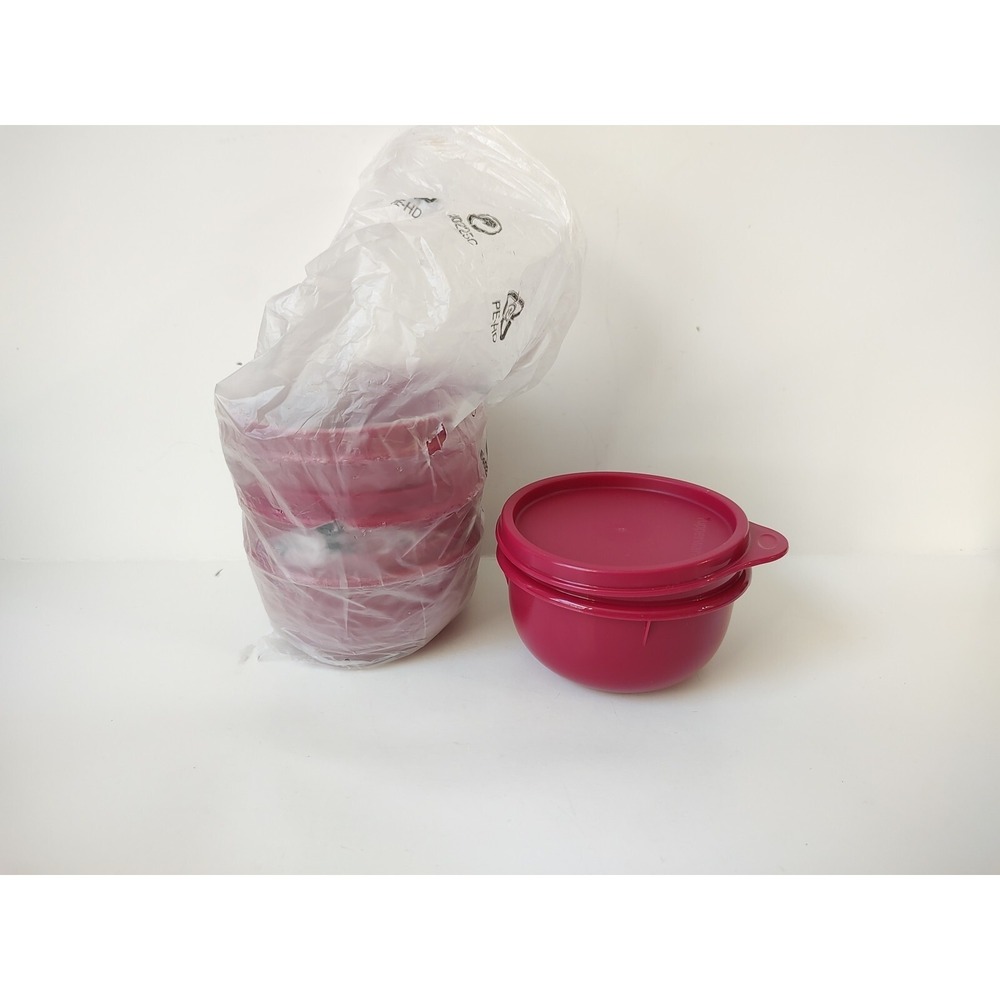 Tupperware‎ Container set of 4 Ideal Little Bowls maroon vineyard